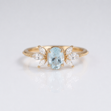 Gold Aquamarine Marquise Ring by Rose & Oliver - product image 1