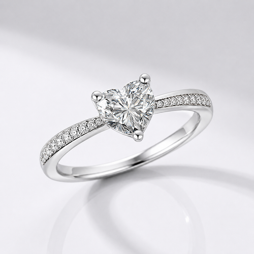 Heart Zirconia Silver Pavé Ring by Rose & Oliver - product image 1